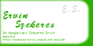 ervin szekeres business card